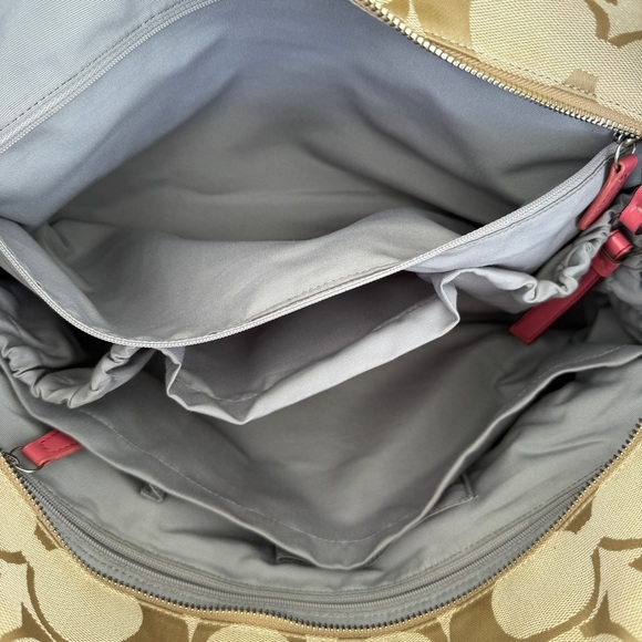 Coach Signature Khaki Canvas & Pink Leather Large Diaper Bag  Tote F19202 - Picture 16 of 16